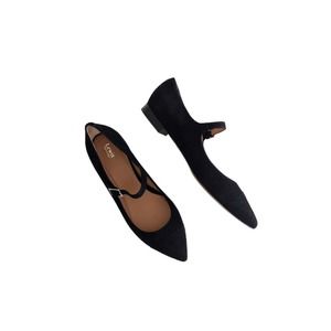 LEWIT carmella black suede mary jane flat 38.5